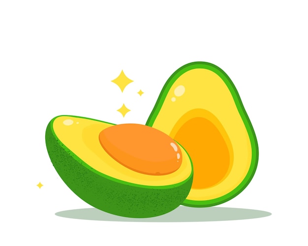 Avocado gezond voedsel dieet fruit biologische groente vector hand getekende cartoon kunst illustratie