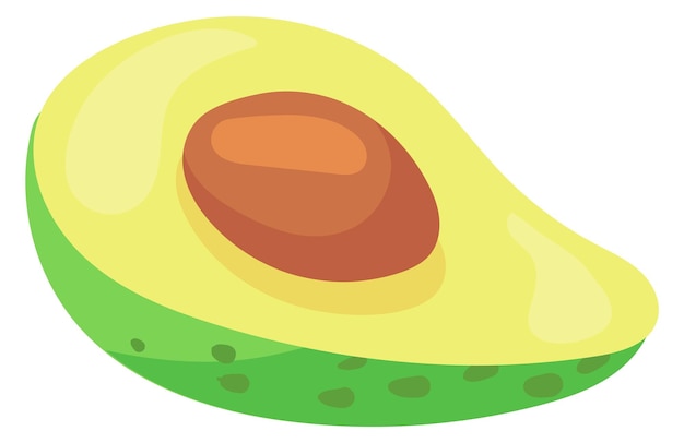 Avocado half cut Cartoon healthy food icon