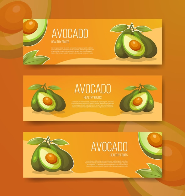 Frutti sani di avocado per banner modello