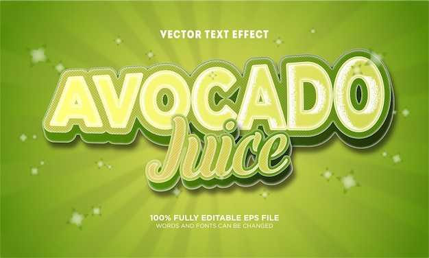 Avocado juice editable text effect