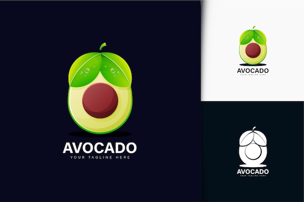 Дизайн логотипа авокадо с градиентом