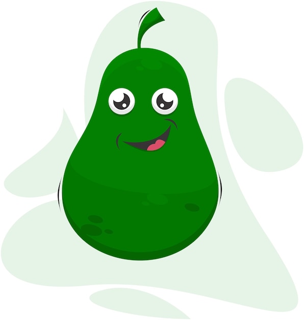 Disegno del cartone animato del personaggio della mascotte dell'avocado