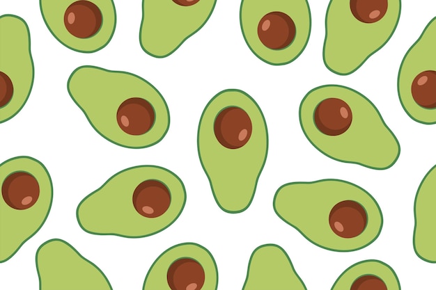 Avocado naadloze vector patroon Trendy kinderachtig patroon voor decoratie ontwerp poster textiel Eenvoudige vectorillustratie met vegetarische gezonde voeding