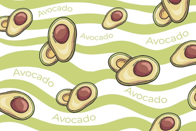 Vector avocado pattern background