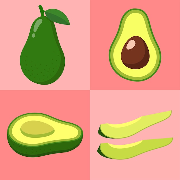 Vector avocado pop art