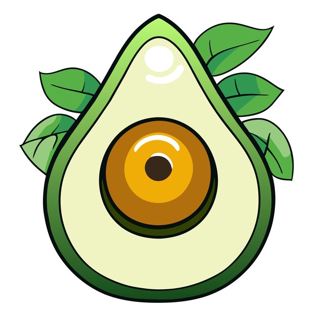 Vector avocado's hand getekende cartoon sticker pictogram concept geïsoleerde illustratie