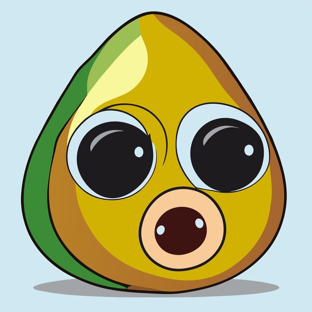 Vector avocado's hand getekende cartoon sticker pictogram concept geïsoleerde illustratie