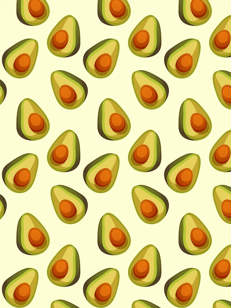 Avocado seamless pattern on pastel