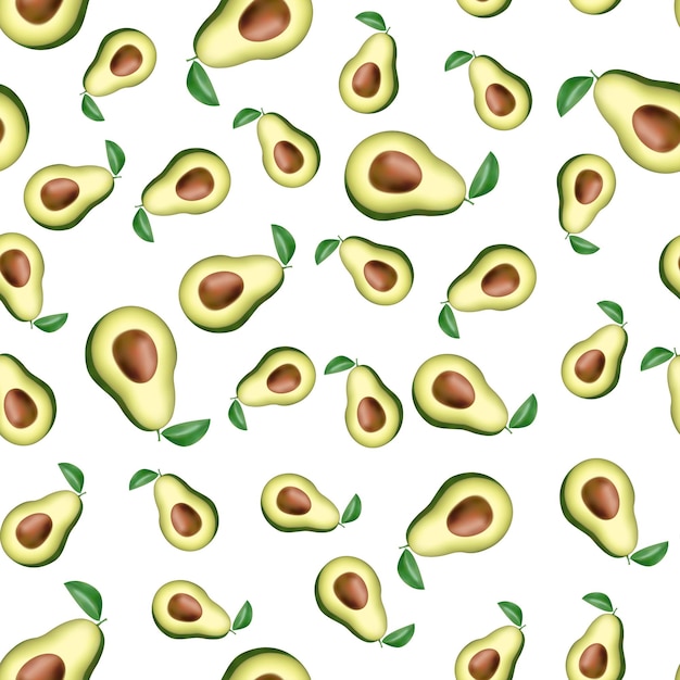 Avocado modello senza cuciture per tessuti stampe abbigliamento scrapbooking banner frutta verdura matura su sfondo bianco e trasparente cibo sano può essere utilizzato per la cucina