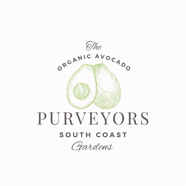 Vector avocado south farm abstract  sign, symbol or logo template.