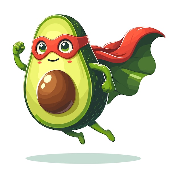 Vector avocado superhero adventure