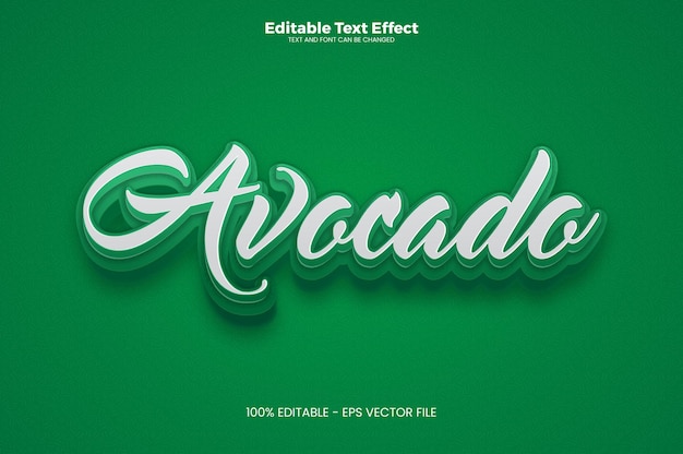 Avocado text effect in modern trend style