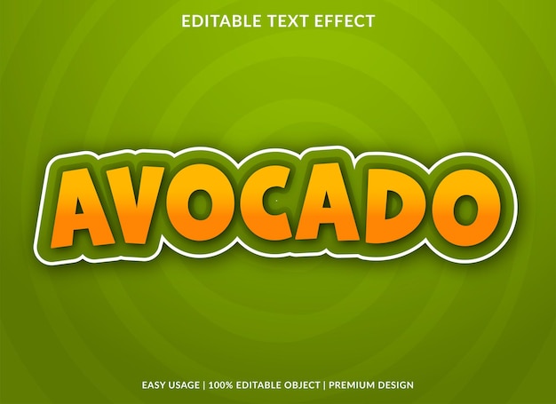 avocado text effect template with abstract style use for business logo and brand