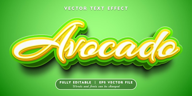 Avocado text effect with editable text style