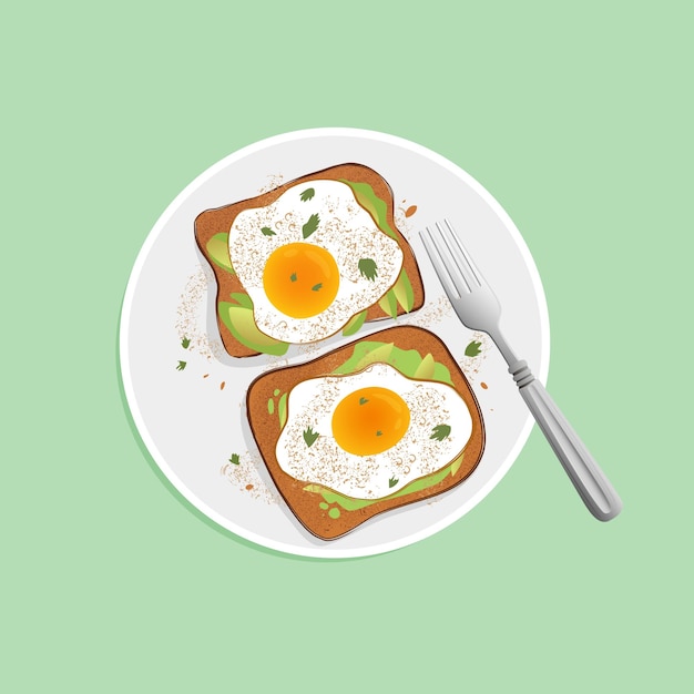 Avocado toast ei illustratie