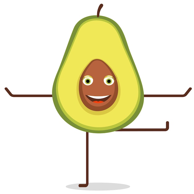 Avocado vector character doing yoga