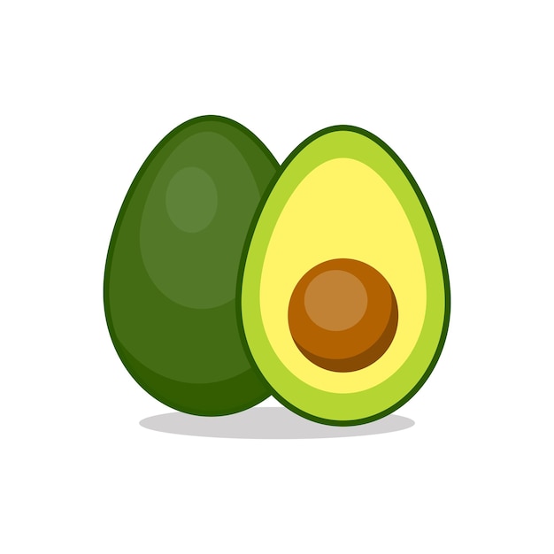 Vector avocado vector flat avocado vector on white