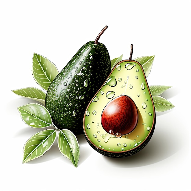 Avocado vector illustratie Avocado geïsoleerd Avocado logo tekening Avocado illustratie