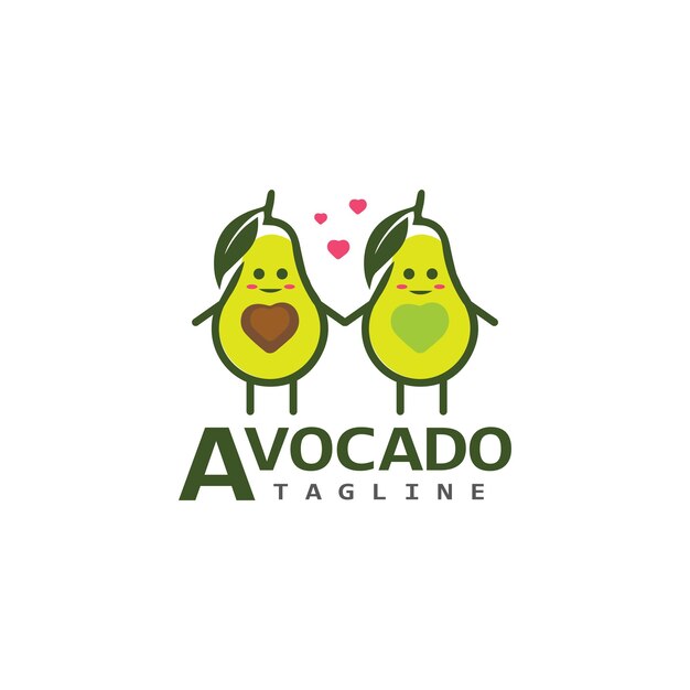 Avocado vector pictogram illustratie ontwerp