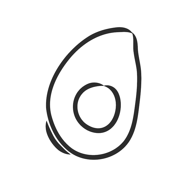 Avocado vector schets op een witte achtergrond Avocado Contour illustratie