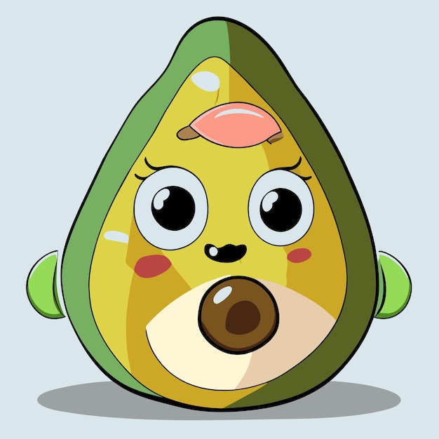 Vector avocados hand drawn cartoon sticker icon concept isolated illustration