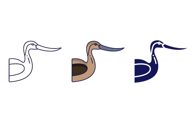 Vector avocet bird icon