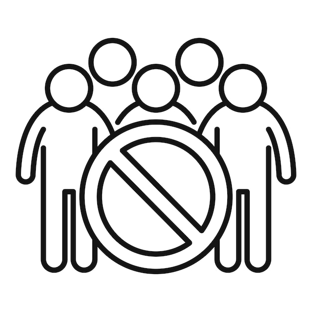 Vector avoid group of people icon outline vector social distance virus