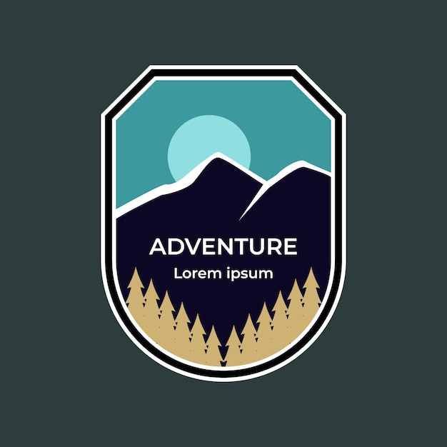 Avontuur badge logo vector ontwerp