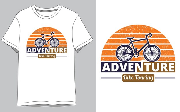 Vector avontuur fiets t shirt design