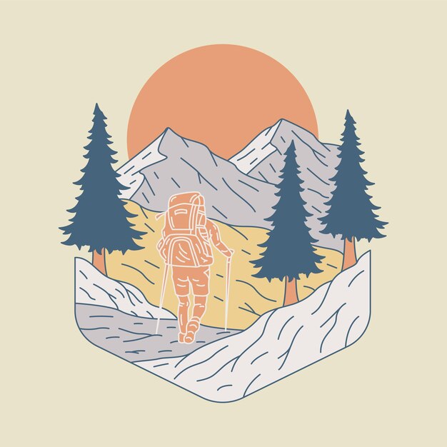 Avontuur in de goede natuur grafische illustratie vector kunst tshirt ontwerp