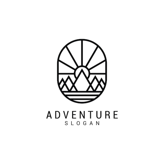 Avontuur logo pictogram ontwerpsjabloon Premium Vector