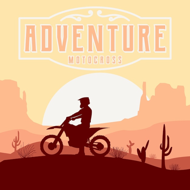 Avontuur motorcross eenvoudige illustratie vector logo