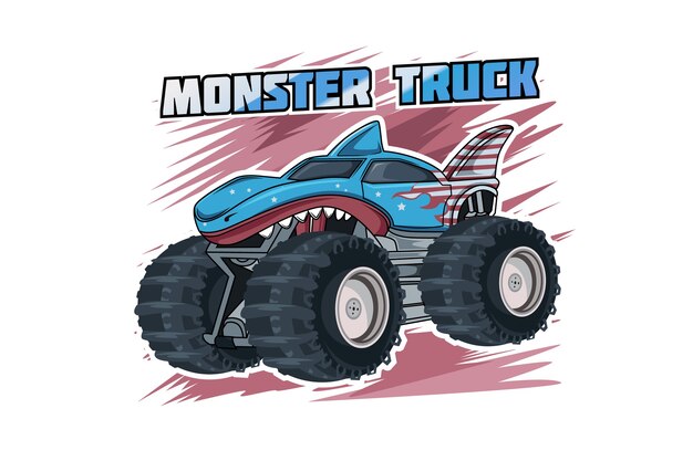 Avontuur off-road grote monster truck 4x4 illustratie