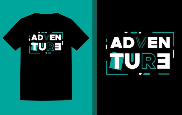 Avontuur typografie t-shirt zeegroen