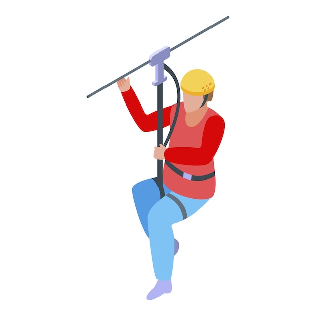 Avontuur zip line pictogram Isometrisch van avontuur zip line vector pictogram voor webdesign geïsoleerd op een witte achtergrond