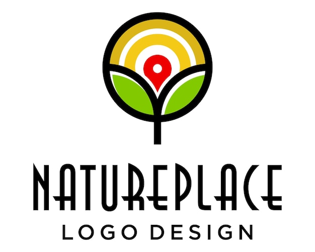 Avontuurlijk logo-ontwerp op natuurlijke locatie.