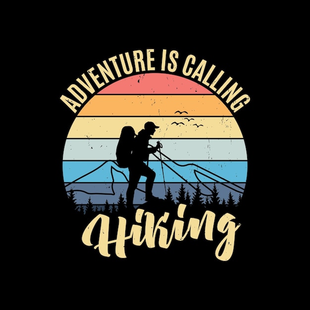 Avontuurlijk wandelen T-shirtontwerp