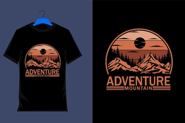 Avontuurlijke berg retro t-shirtontwerp