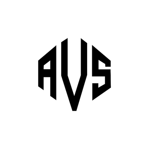 AVS letter logo ontwerp met veelhoek vorm AVS veelhoek en kubus vorm logo ontwerp AVS zeshoek vector logo sjabloon witte en zwarte kleuren AVS monogram bedrijf en vastgoed logo