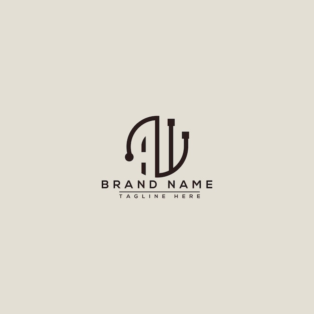 AW Logo Design Template Vector Graphic Branding Element.