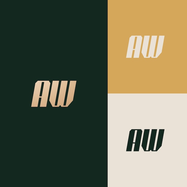 AW logo ontwerp vector afbeelding