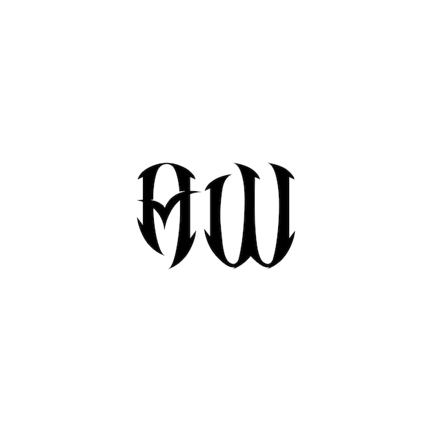 Vector aw monogram logo design letter text name symbol monochrome logotype alphabet character simple logo