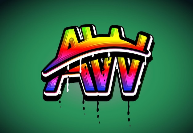 Vector aw swoosh letter alfabet logo vector