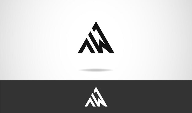 Значок логотипа буквы вензеля AW Triangle