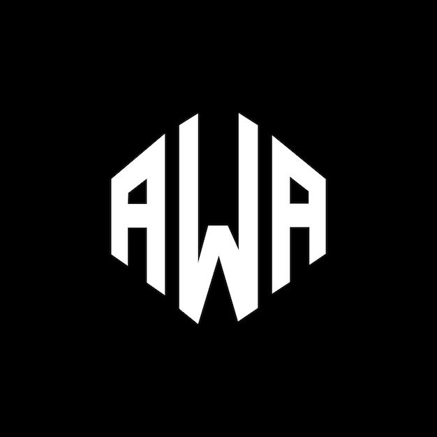 Vector awa letter logo design with polygon shape awa polygon and cube shape logo design awa hexagon vector logo template white and black colors awa monogram business and real estate logo