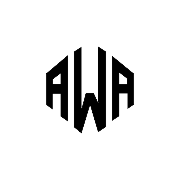 Vector awa letter logo design with polygon shape awa polygon and cube shape logo design awa hexagon vector logo template white and black colors awa monogram business and real estate logo