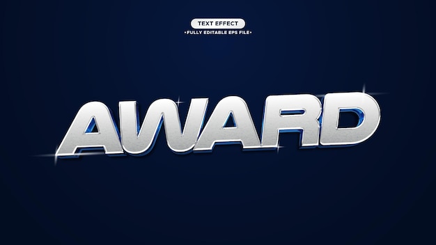 Vector award 3d futuristic and metallic vector text effect