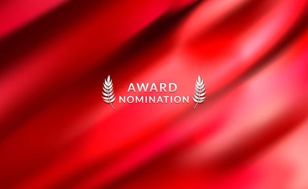 Vector award celebration ceremony background with red cloth drapery fabric satin silk smooth