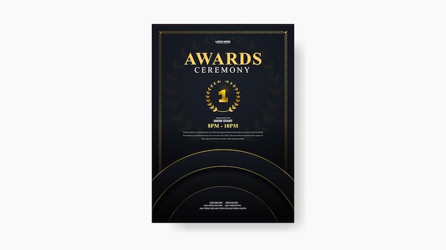 award ceremony luxury invitation flyer poster template design