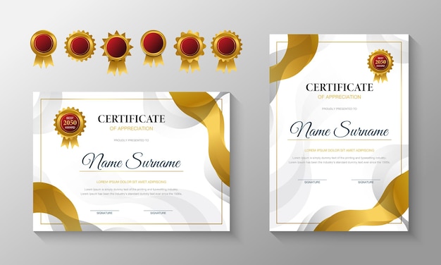 Award certificate of appreciation, qualification template design